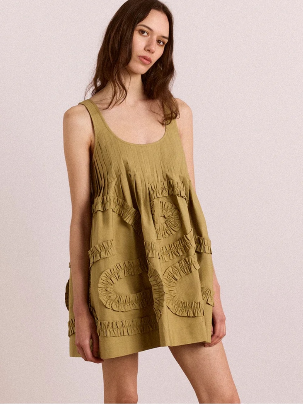 NWT Damson Madder Olive Green Stella Mini Dress